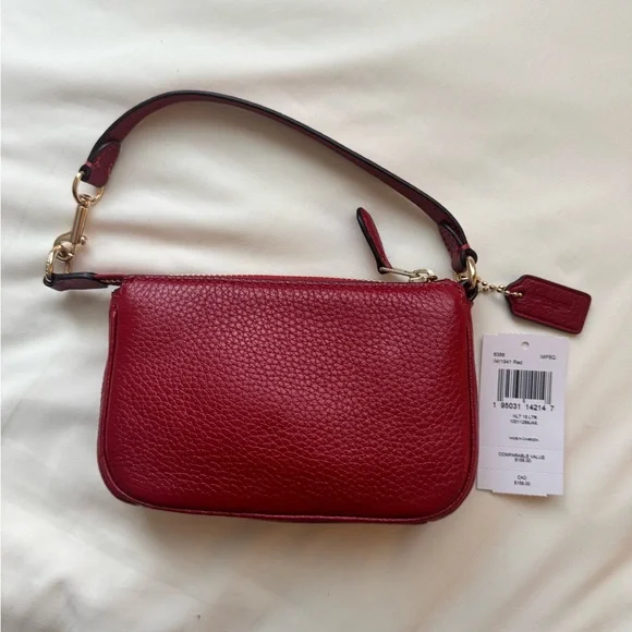 NEW Coach Cherry Red Leather Wristlet - Picture 2 of 4